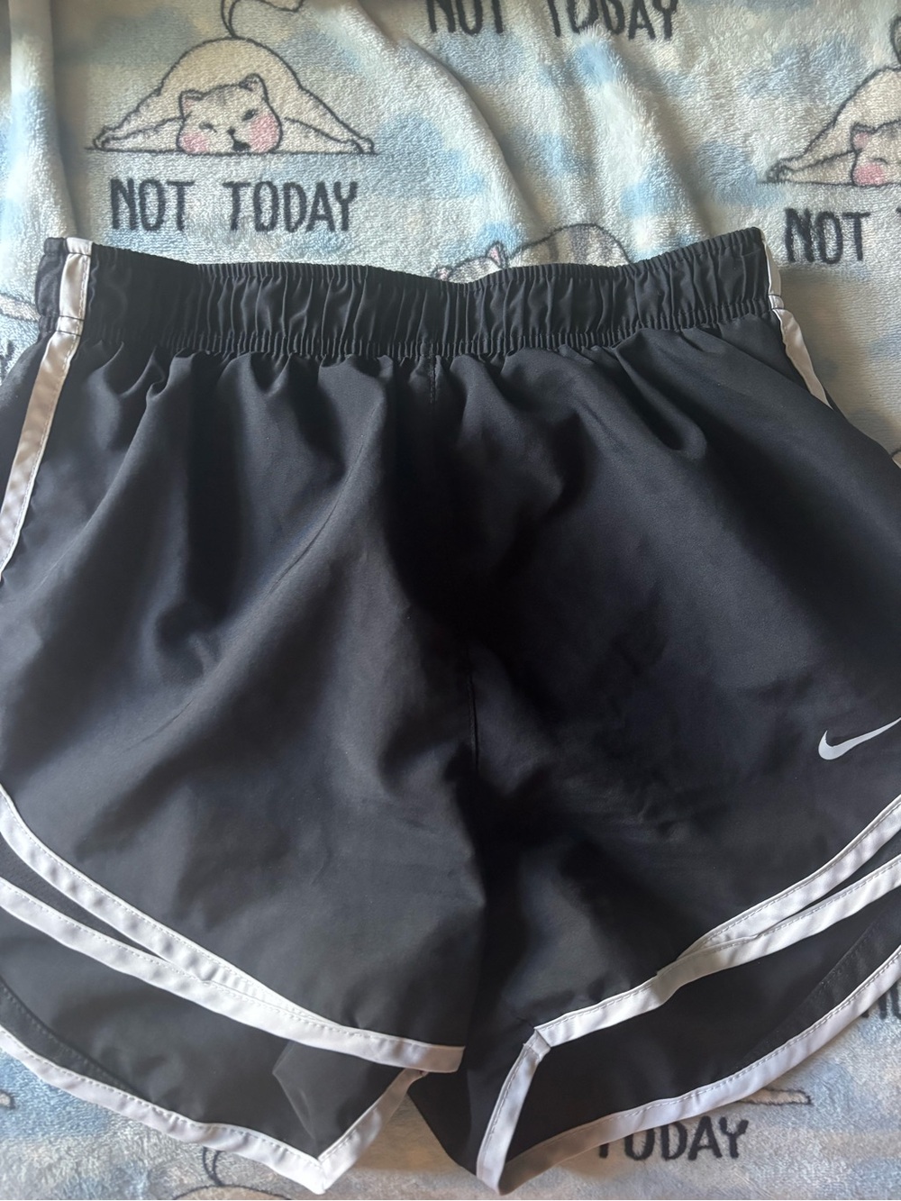 Nike Black Athletic Shorts with White Trim